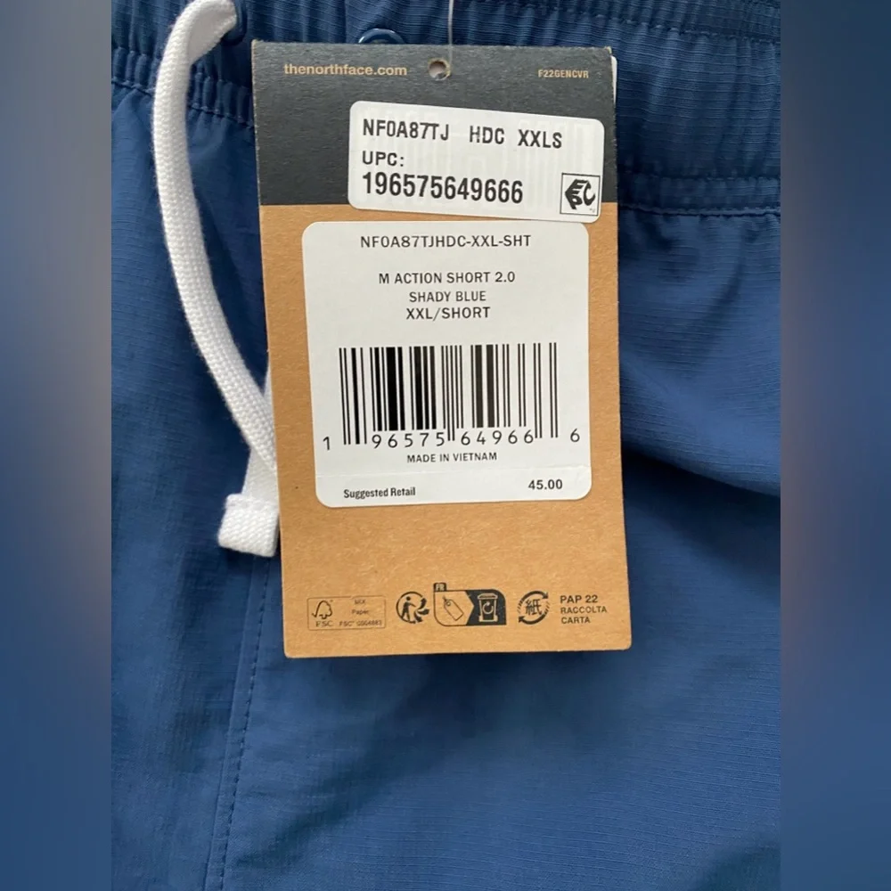 The North Face Men’s Action Short  2.0 Shady Blue Size XXL
